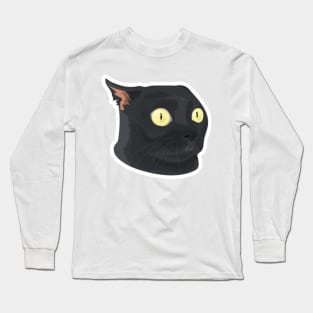 Black cat surprised Long Sleeve T-Shirt